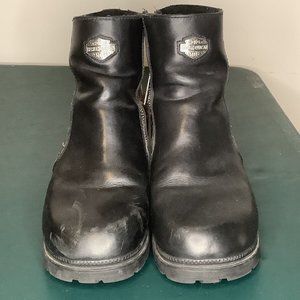 Harley Davidson Leather Flame Booties 84212 Size 9.5 Women's Black Red Fire Zip